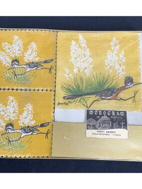 Monogram Smarty Party Napkin Set Roadrunner Desert Scene NIP